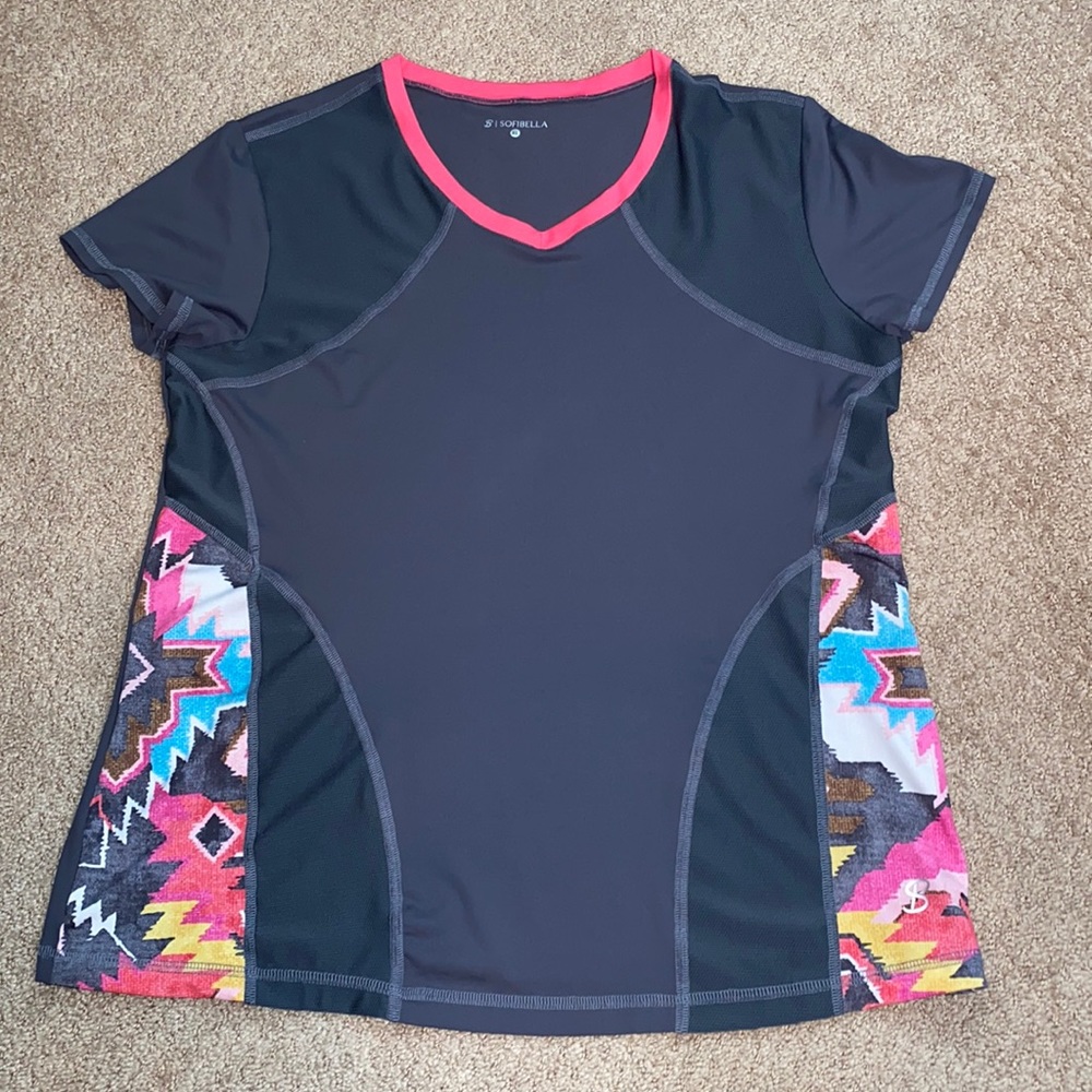 Sofibella Women’s athletic pink & gray top size XL